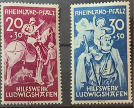 1948 Rheinland Pfalz Hilfswerk Ludwigshafen 20 und 30 Pfg