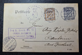 1905 2 Pfennig Frei durch Ablösung 16 , portogerechte Karte