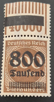 1923 800 Tausend auf 400 Mark, braun Walze OPD Erfurt