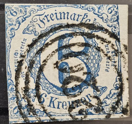 Thurn und Taxis 1859 Guldenwährung 6 Kreuzer blau Type IA