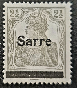 1920 Saargebiet 2 1/2 Pfennig Germania Sarre Type II olivgrau *