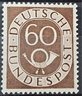 1951 Freimarken Posthorn 60 Pfg. siena  postfrisch