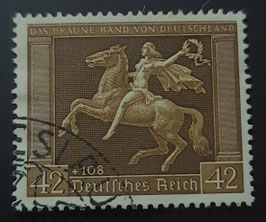 1938 Braunes Band 42+108 Pfg.  waagerechte Riffelung