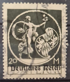 1920 Bayern Abschied 20 Mark gestempelt