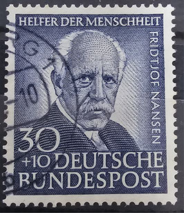1953 Helfer der Menschheit 30 Pfg Briefmarke Fridtjof Nansen gestempelt
