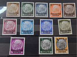1939 Deutsche Post im Osten Aufdruckserie auf Hindenburg Freimarken
