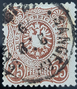 1875 25 Pfennige Briefmarke rotbraun, dunkle Nuance,  gestempelt MiNr. 35a