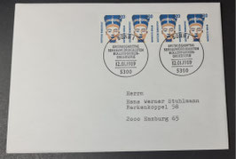 1989 Sehenswürdigkeiten MEF im waagerechten Viererstreifen FDC