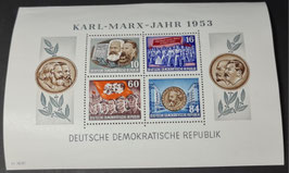 1953 Karl Marx Jahr 1953 gezähnter Block Wasserzeichen 2 YI postfrisch