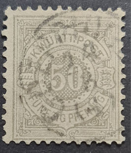 1875 Freimarken  Ziffern im Kreis 50 Pfg grau, gestempelt