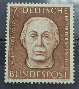1954 Helfer der Menscheit Käthe Kollwitz 7 + 3 Pfg braun