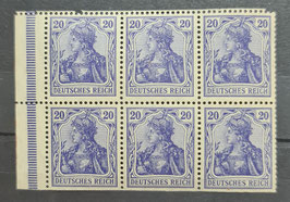 1920 Germania Heftchenblatt 6 x 20 Pfg