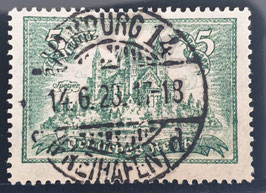 1924 5 Mark Dom zu Speyer gestempelt zentrischer DB Hamburg 14 Freihafen d MiNr. 367X