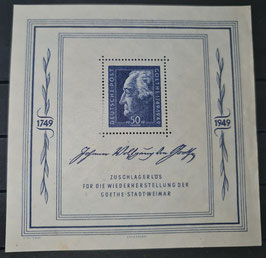 1949 Goetheblock Festwochen Weimar 50 Pfg + 4,50 Mark
