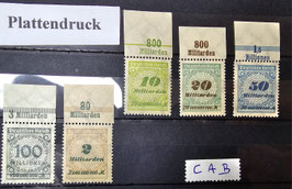 1923 Rosettenmuster Platte Oberrand Typen Postfrisch