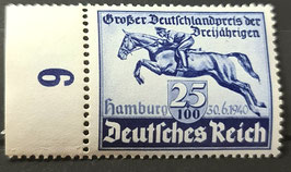 1941 25+100 Pfennig Deutschlandpreis der Dreijährigen blaues Band
