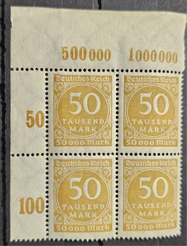 1923 Freimarken Ziffern im Kreis 50 Tausend Mark durchgezähnter linker Rand **
