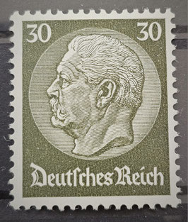 1933 Hindeburg Wasserzeichen Waffeln 30 Pfg oliv **