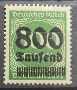 1923 Inflation Freimarke 800 Tausend auf 300 dunkelgelbgrün postfrisch VII