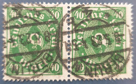1922 Infla Posthorn 40 Mark kräftiges olivgrün, waagerechtes Walzenbogenpaar