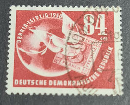 1950 Debria Leipzig 84 Pf + 41 Pf dunkelbräunlichrot,  gestempelt