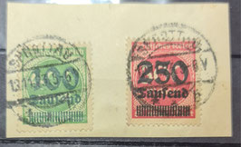 1923 Freimarken Aufdruckausgabe 250 Tausend auf 500 Mark mattrosa