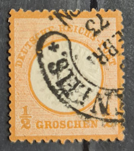 26-4 Mühlhausen i. Els  KennzeichnenderAbschlag auf Brustschild Briefmarke MiNr 18