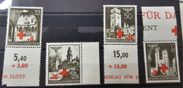 1940 rotes Kreuz,  postfrischer Satz mit Rand