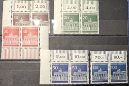 1966 Dauerserie Brandenburger Tor waagerechte Paare postfrisch mit 100 Pfg W-OR