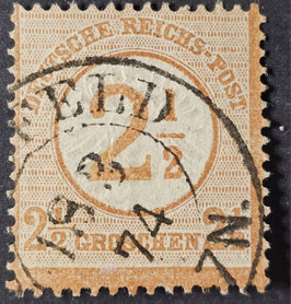 1874 Freimarke großer Brustschild 2 1/2 Groschen Aufdruckausgabe  gestempelt