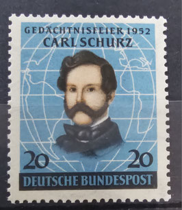 1952 Gedächtnisfeier Carl Schurz postfrisch