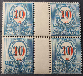 1920 Freimarken Provisorien 10 Pf Aufdruck rot auf 20 Pf dunkelgraublau
