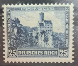 1932 Nothilfeausgabe 25+10 Pfg. Schloss Lichtenstein