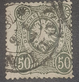 1875 50 Pfennige Briefmarke mit sehr seltenem K2 "COELN 04/06/1878 * 1"