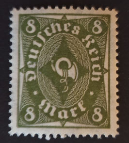 1922 8 Mark Inflation Posthorn Briefmarke Walzendruck