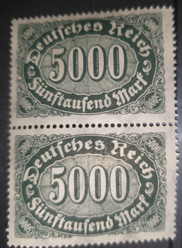 1922 Grossziffer im Queroval 5000 Mark schwarzgrün