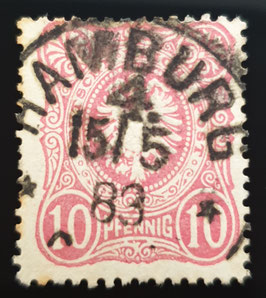 1880 10 Pfennig Plattenfehler Va drei Kratzer unter NN in Pfennig. gestempelt Geprüft MiNr 41 a Va