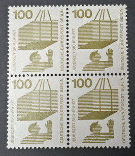 1971 Unfallverhütung 100 Pfg Bogenmarke Viererblock postfrisch