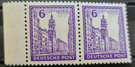 1946 SBZ West Sachsen Abschiedsausgabe 6 Pfg violett seltenes Wasserzeichen X