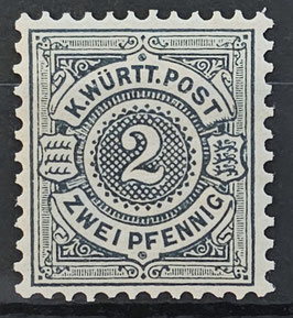 1894 Freimarke 2 Pfg grautürkis postfrisch