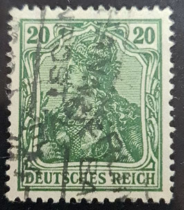 1920 Germania Farbenänderung 20 Pfg schwarzgrün gestempelt