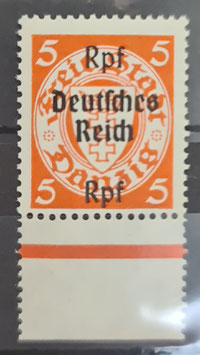 1939 Danzig Abschied Aufdruck  5 Rpf auf 5 Pf postfrisch