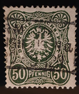 1880 50 Pfennig schwarzgrün. Tiefe Nuance geprüft Zenker MiNr. 44d