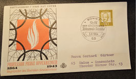 1961 Bedeutende Deutsche 90 Pfg mitteloliv  FDC Ersttagsstempel