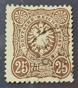 1875 25 Pfennige dunkel  gelbbraun gestempelt