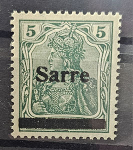 1920 Germania Aufdruckausgabe 5 Pfennig dunkelgrün Type II **