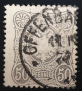 1875 50 Pfennige grau, Gestempelt