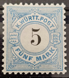 1881 schwarze Ziffer im Kreis 5 Mark postfrisch