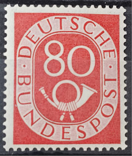 1951 Freimarken Posthorn 80 Pfg. rosarot postfrisch