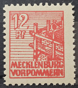1946 Mecklenburg Vorpommern Abschied 12 Pfg. II Auflage Z-Papier **